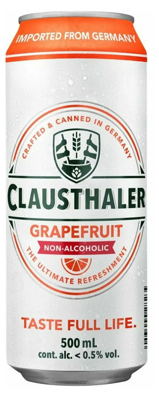 Clausthaler Grapefruit , банка 0,5л