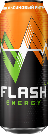 Flash Up Energy Апельсиновый Ритм, банка 0.45л