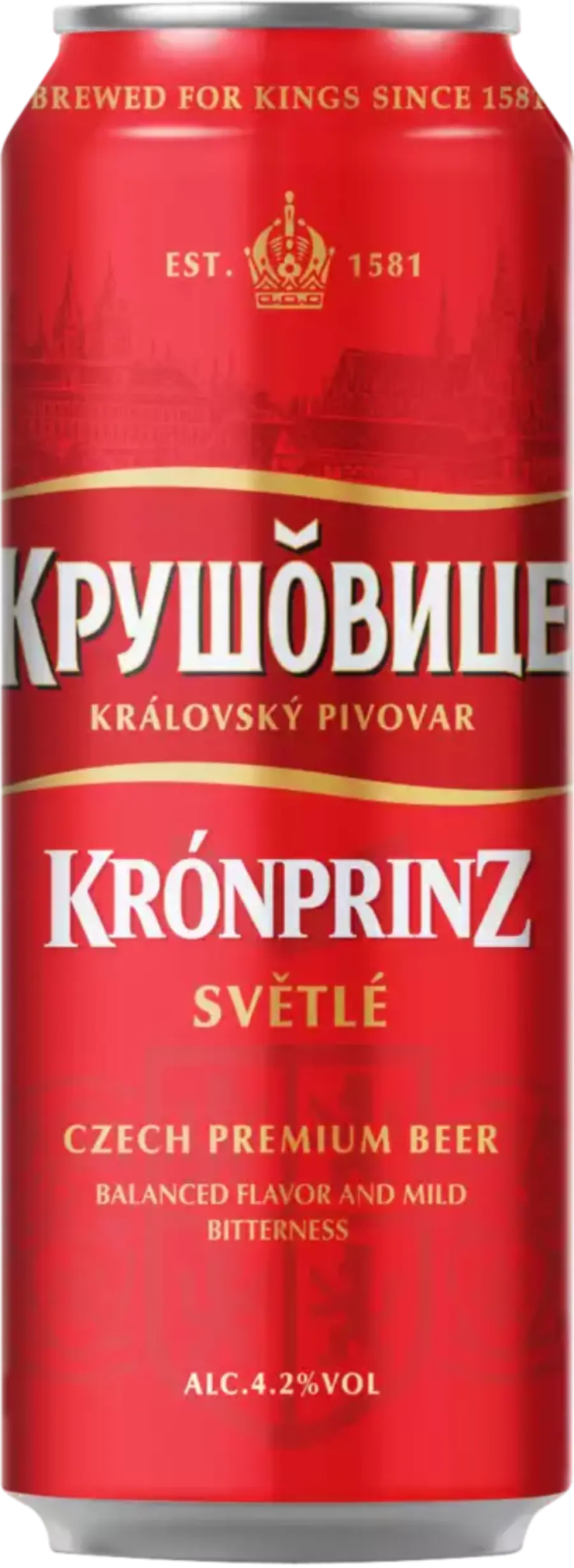 Krušovice Světlé (Крушовице Светле), банка 0,43л