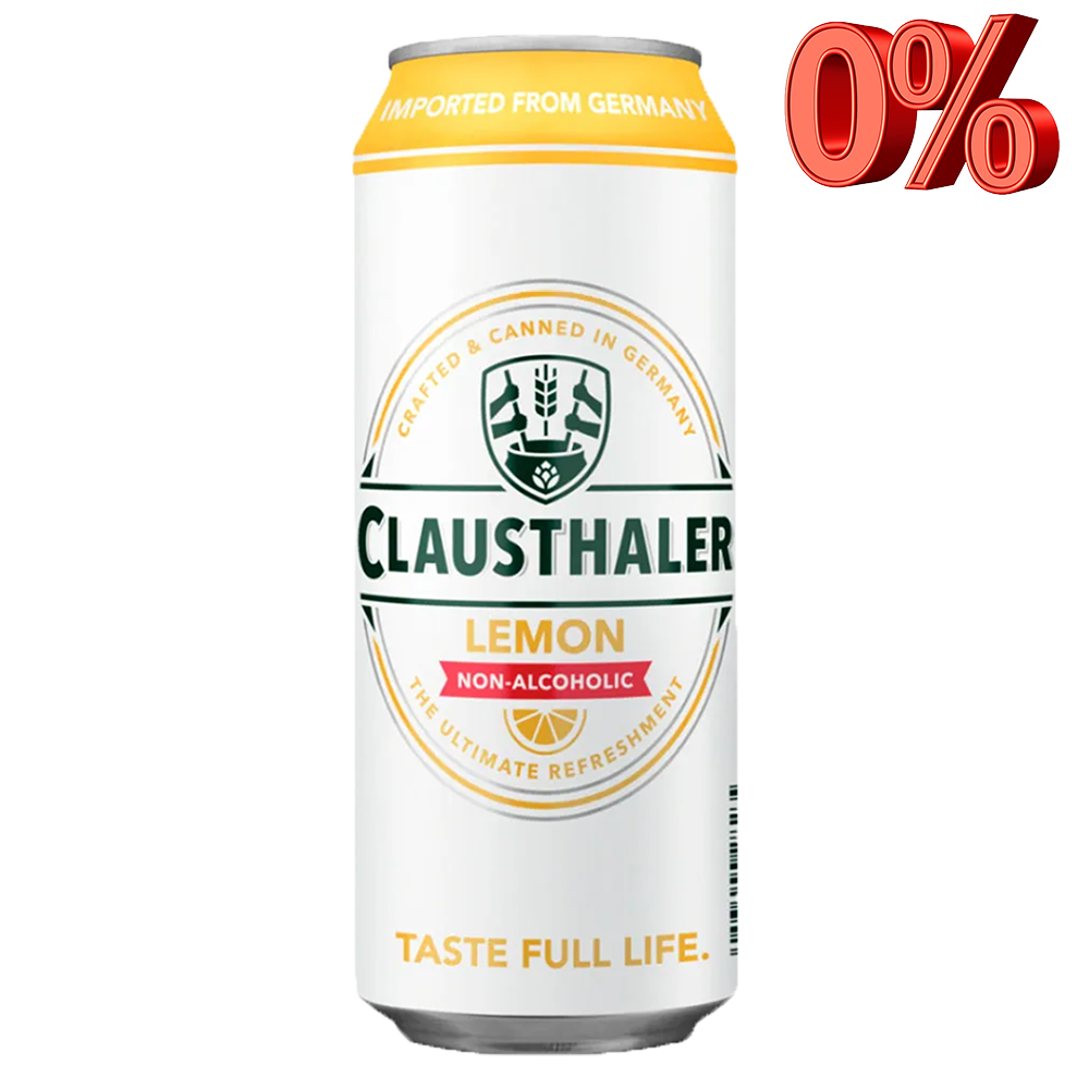 CLAUSTHALER Lemon, банка 0.5л