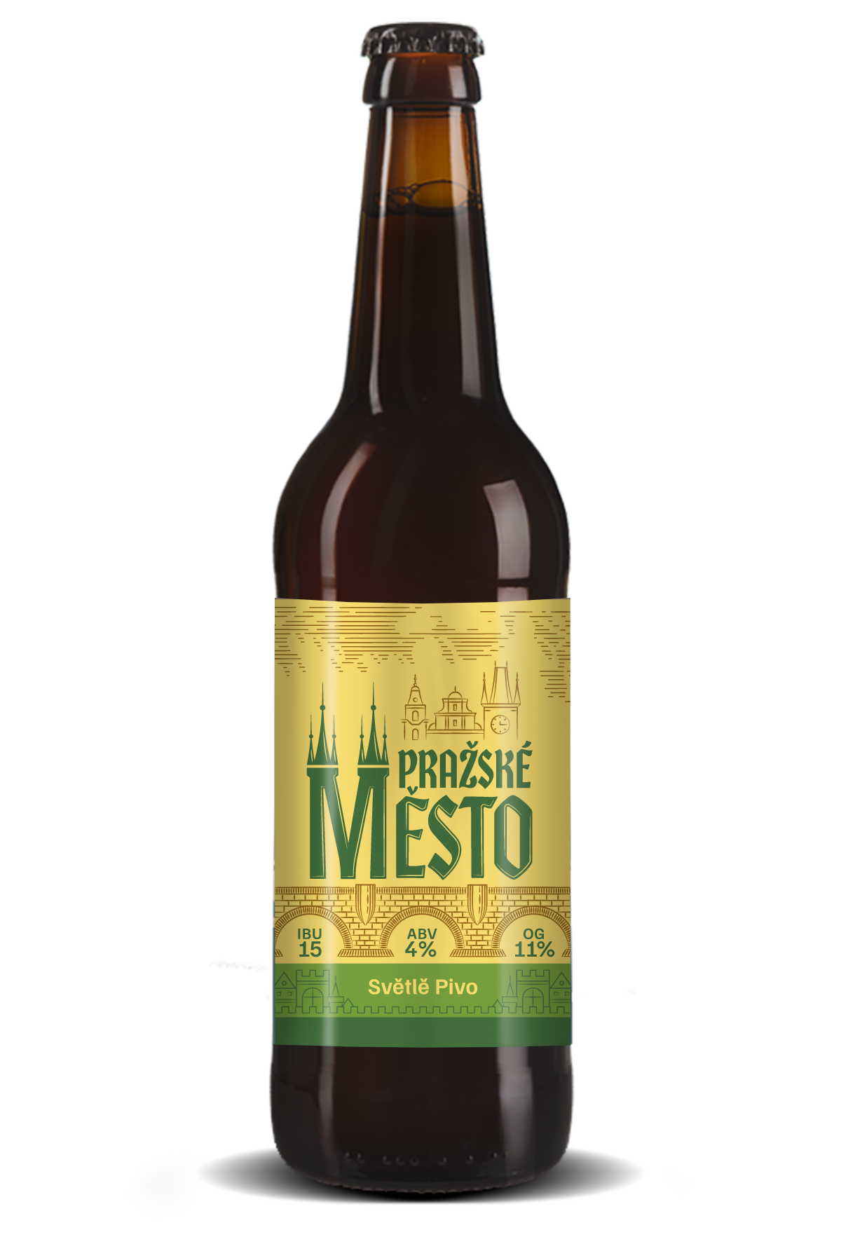 Пражске Место Светле пиво бутылка 0.45л